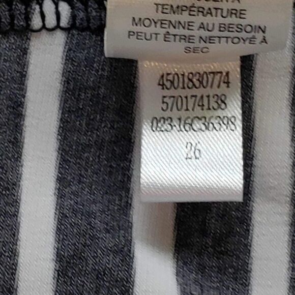 Chico's Cardigan Women's Size 3 US XL Black Stripe LS Draped Open Waterfall Hem - Picture 7 of 8